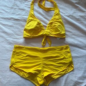 Athleta Bright Yellow Bikini Set